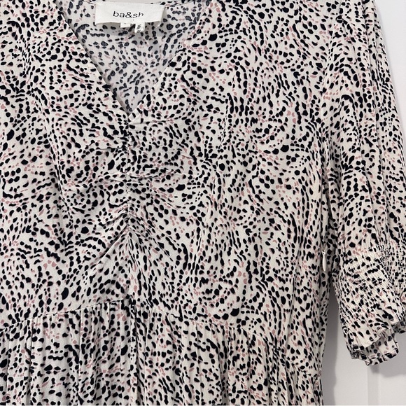 Ba&sh Patterned Midi V- Neck Dress Size Large Women’s - Picture 8 of 15